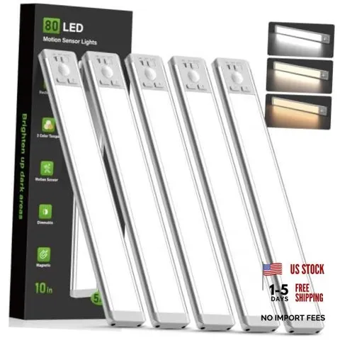 Under Cabinet Lighting, Wireless Motion Sensor Light Pack 10inch 5 Silver