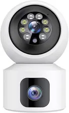 1Pcs 1080P Dual Smart Home Security Camera with 355° Pan-Tilt Tracking, Two-Way