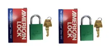 2-PACK American Lock Lockout Padlock KD Green 1-7/8 H A1105GRN