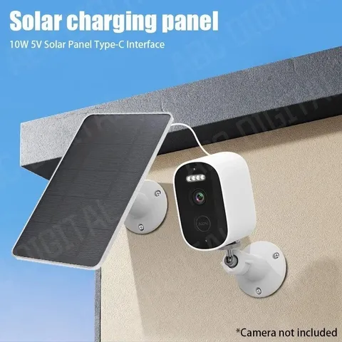 10W 5V Solar Panel Type-C Security Camera Doorbell Charger Outdoor Surveillance