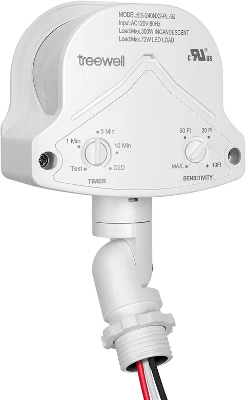 240-Degree Replacement Motion Detector, Adjustable Time & Detection Sensitivity