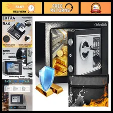 Mini Money Safe Box for Home & Dorm, 0.23 CuFt Small Security Safe for Cash & Va