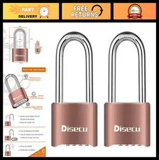 2 Pack Heavy Duty 4 Digit Combination Lock - Waterproof Padlock for Gym, Locker,