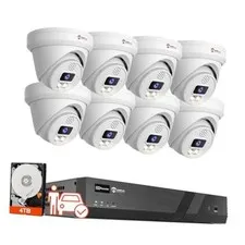 Two-Way Audio,  16CH PoE Security Camera System, AI Human Vehicle Detection,