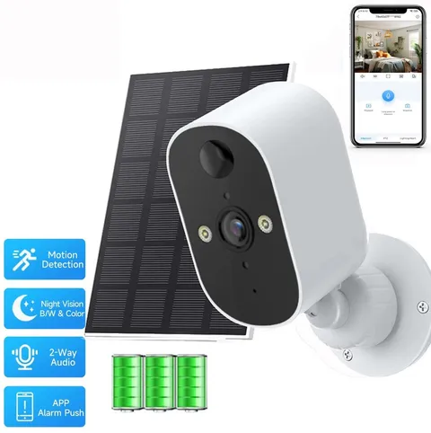 WiFi6 Wireless Security Camera Syetem Solar Battery Powered 3MP IP65 Monitor Cam