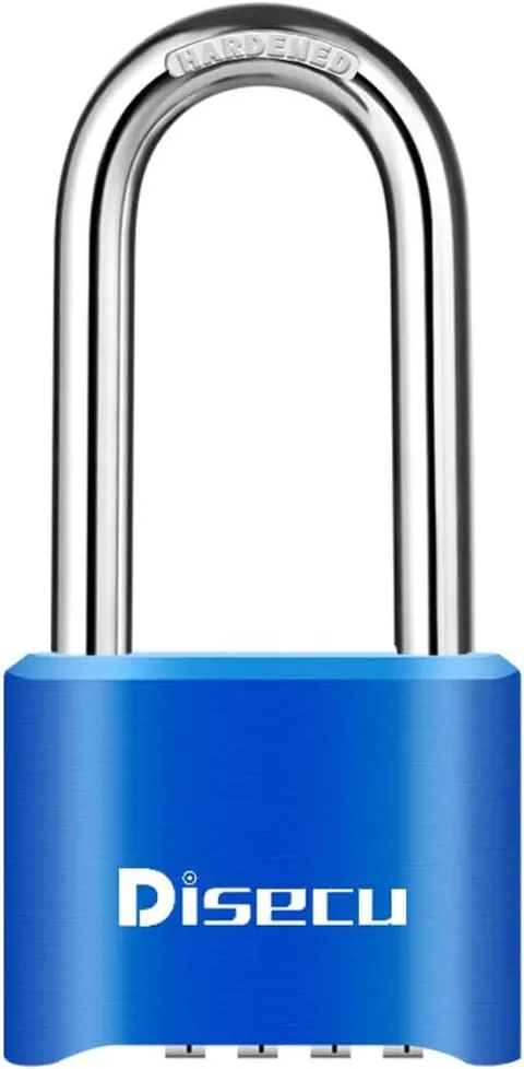 1 Pack Disecu Heavy Duty 4 Digit Combination Lock, 2.5 Inch Long Shackle Outdoor