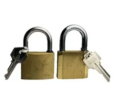 2 Vintage Security Locks Brass Padlock Stainless with Keys Heavyweight Shurgard