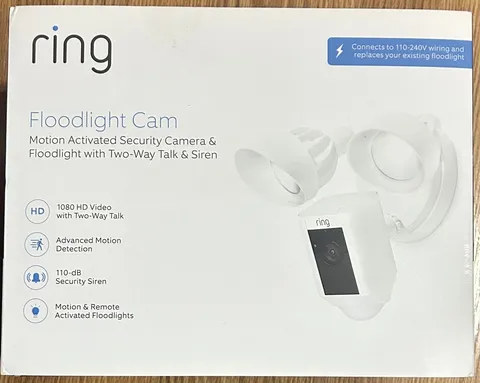 Ring Floodlight Cam Wired Plus HD Security Camera White - Brand New In Box