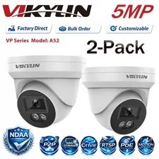 2Pack Vikylin 5MP Full Color+IR Light IP POE Camera Human/Vehicle Detection IP67