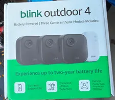 Blink Outdoor 4, (4th Gen 2025) Wireless 3 Camera Security System + Sync Module