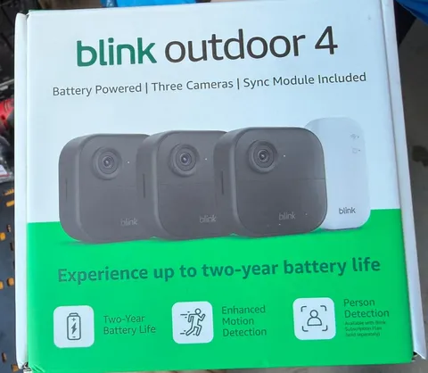 Blink Outdoor 4, (4th Gen 2025) Wireless 3 Camera Security System + Sync Module