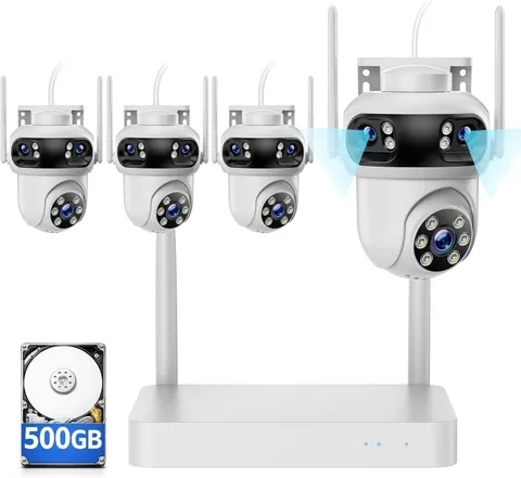 Triple Lens Security Camera System Wireless Outdoor 3K Home 10CH 4 Cams 12 View