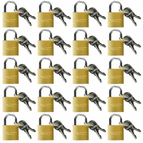 20 Pcs 25mm Solid Brass Mini Padlock Set Pad Locks w/ 2 Keys for Locker Luggage