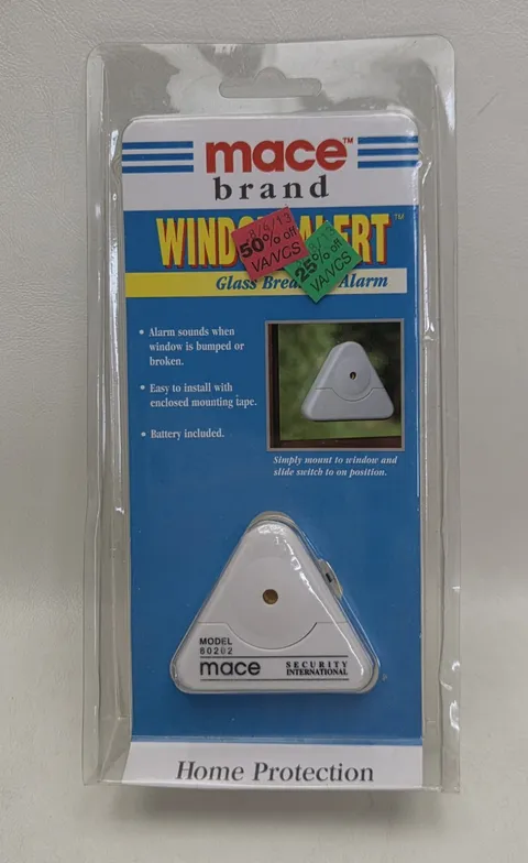 Mace Window Alert Glass Breakage Alarm Model 80202 Home Security New