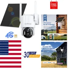 4G LTE Cellular Security Camera, No Wifi Security Camera, 2.5K Solar Camera