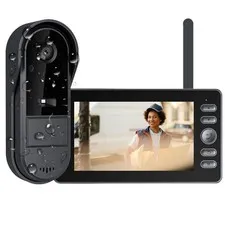 Wireless Doorbell Camera Video Monitor with Display 4.5" Screen Indoor Visual Ba