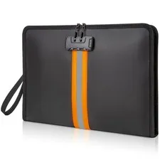 Fireproof Document Bag with Lock，13"×9.2" Fireproof Money Bag，with Zipper and...