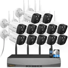 (2026 Upgrade) 5MP Wireless Security Camera System with 12 Wifi Cameras, 16CH NV