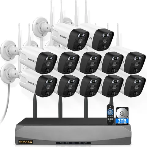(2026 Upgrade) 5MP Wireless Security Camera System with 12 Wifi Cameras, 16CH NV