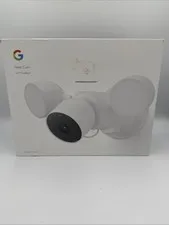 Google Nest Cam with Floodlight - Outdoor/Wired - Smart Security Camera - Snow