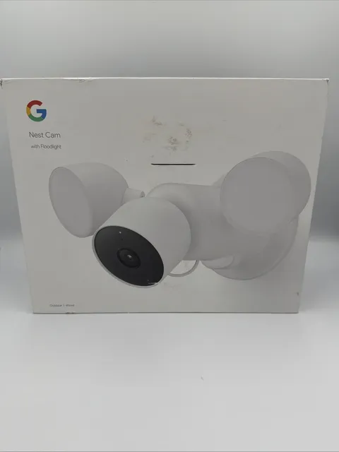 Google Nest Cam with Floodlight - Outdoor/Wired - Smart Security Camera - Snow