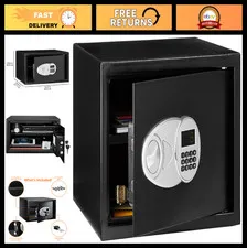 Steel Security Safe with Digital Keypad, Removable Shelf, Cash & Jewelry Storage