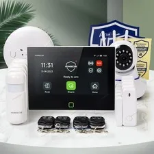 HOMSECUR Wireless WIFI 4G LCD SMS Autodial Burglar Intruder 7" Alarm System