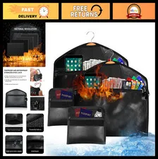 Fireproof Waterproof Safe with Lock & Small Bag, Hidden Compartment for Money &