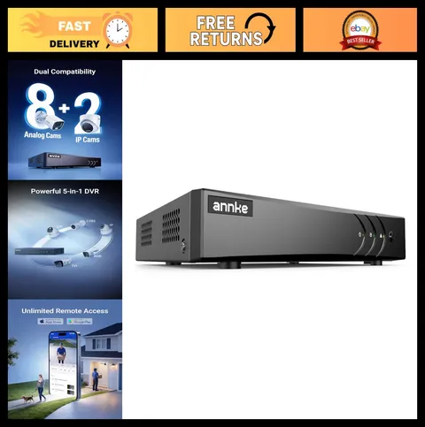 8 Channel 3K Lite H.265+ Security DVR Recorder, Hybrid 5-in-1, No HDD, CCTV