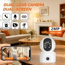 Dual HD smart camera 360' PTZ color night vision Baby Pet Monitor Auto Tracking
