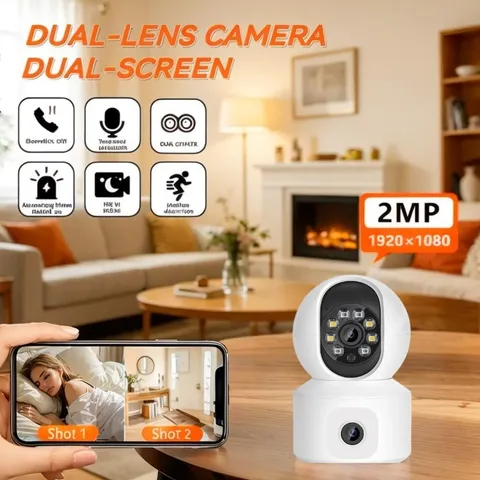 Dual HD smart camera 360' PTZ color night vision Baby Pet Monitor Auto Tracking