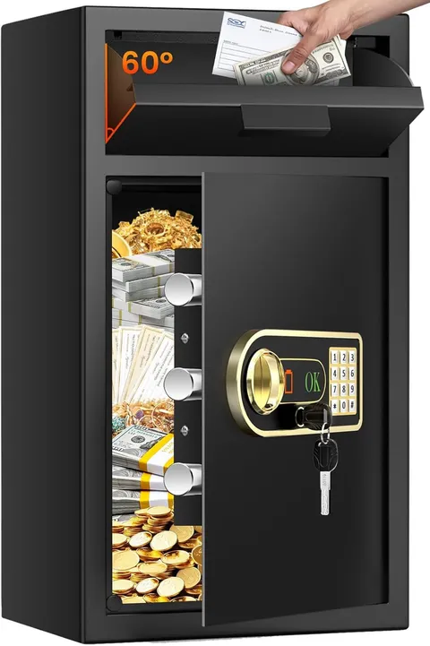 6.0 Cuft Large Depository Drop Safe with Combination Lock & Keys