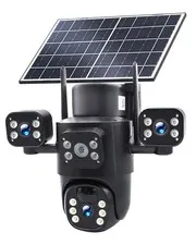 3 Lens Outdoor Solar Security Camera WiFi Wireless for Home Yard