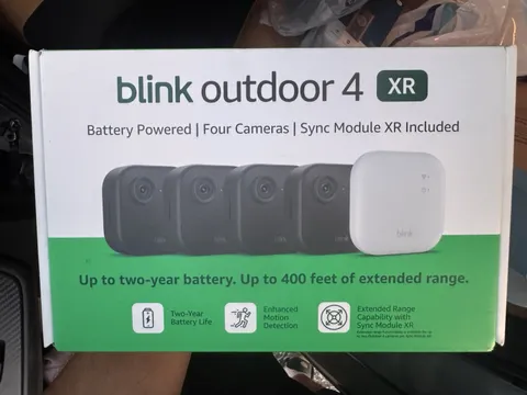 Blink Outdoor 4 XR 4-Camera Battery Extended Range System w/ Sync Module XR