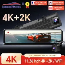 H8 4K+2K 11.26 Inch Rear View Mirror Dash Cam SONY IMX415 Car Dvr Camera  GPS WI