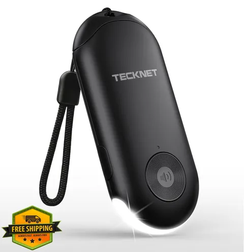 TECKNET Personal Safety Alarm 135dB Loud Siren Strobe Light Black