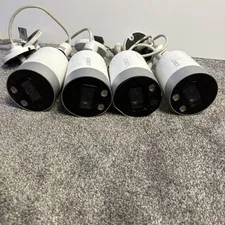 4 Lorex E891AB-Z 4K PoE Security Cameras + 4 CAT5e Extension Cables AS-IS