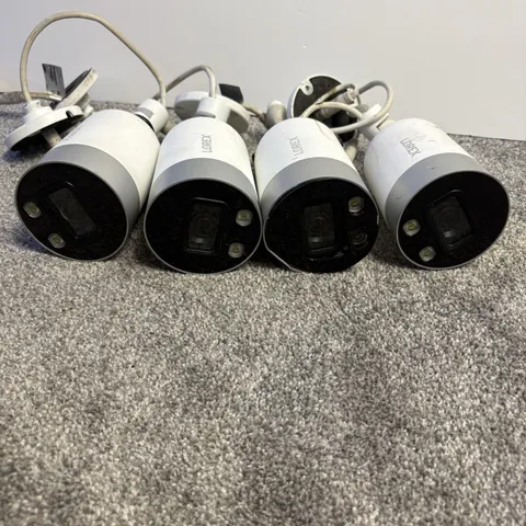 4 Lorex E891AB-Z 4K PoE Security Cameras + 4 CAT5e Extension Cables AS-IS