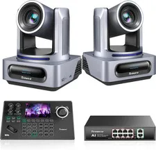 4K NDI PTZ Camera Bundle/Kit - 2-Pack 20X AI Tracking Cameras (SDI/LAN/HDMI/USB3