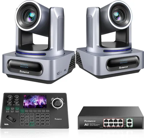 4K NDI PTZ Camera Bundle/Kit - 2-Pack 20X AI Tracking Cameras (SDI/LAN/HDMI/USB3
