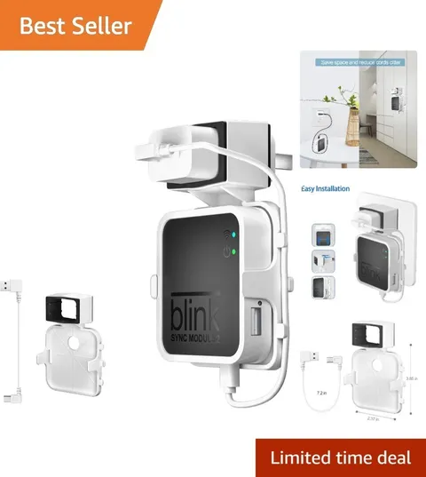 Blink Sync Module 2 Wall Mount Bracket Easy to Use Short Cable Included