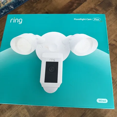 Ring Floodlight Cam Plus Outdoor Wired 1080p FHD Surveillance Camera White - NEW