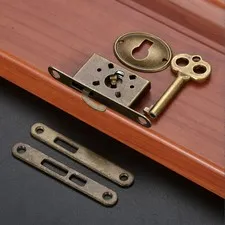 1 Set Antique Classical Safety Lock Counter Drawer Furniture Box Door Hardware