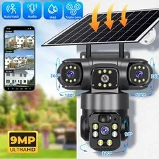1080P WiFi Solar Camara De Seguridad HD Vigilancia Exterior Pan/Tilt Para Casas