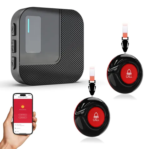 WiFi Caregiver Pager System with Alert Button That Calls Cell Phone - Wireles...