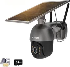 Cellular Security Camera Solar Powered 3G 4G LTE Outdoor Pan Tilt Night Vision