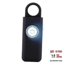 The Original Self Defense Siren Keychain for Women–Personal Alarm & Black
