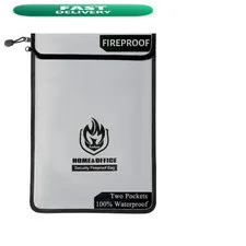 Upgraded Two Pockets Fireproof Document Bag 2000 Andyer 15X 11Waterproof