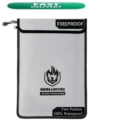 Upgraded Two Pockets Fireproof Document Bag 2000 Andyer 15X 11Waterproof