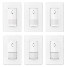 Matte White Motion Sensor Light Switch, 120° Coverage, 6 Pack